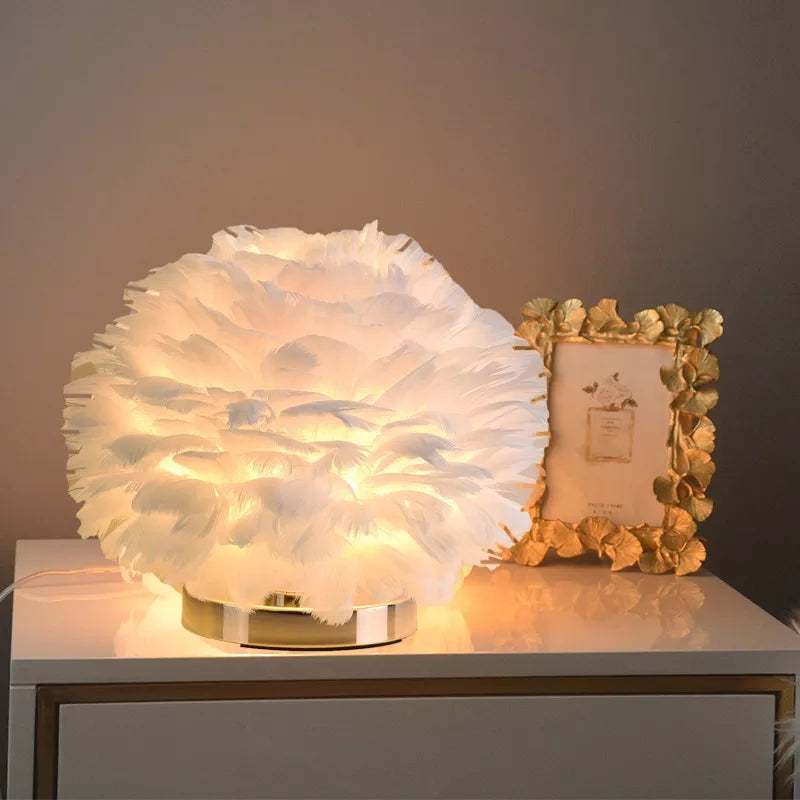 Fur Table Lamp